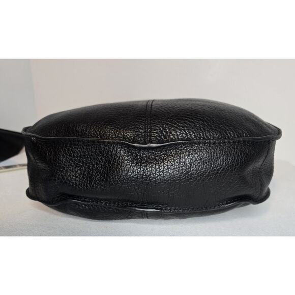 BANANA REPUBLIC Tab Close Crossbody/ Shoulder Bag Purse Pebble Black Leather - Picture 3 of 9